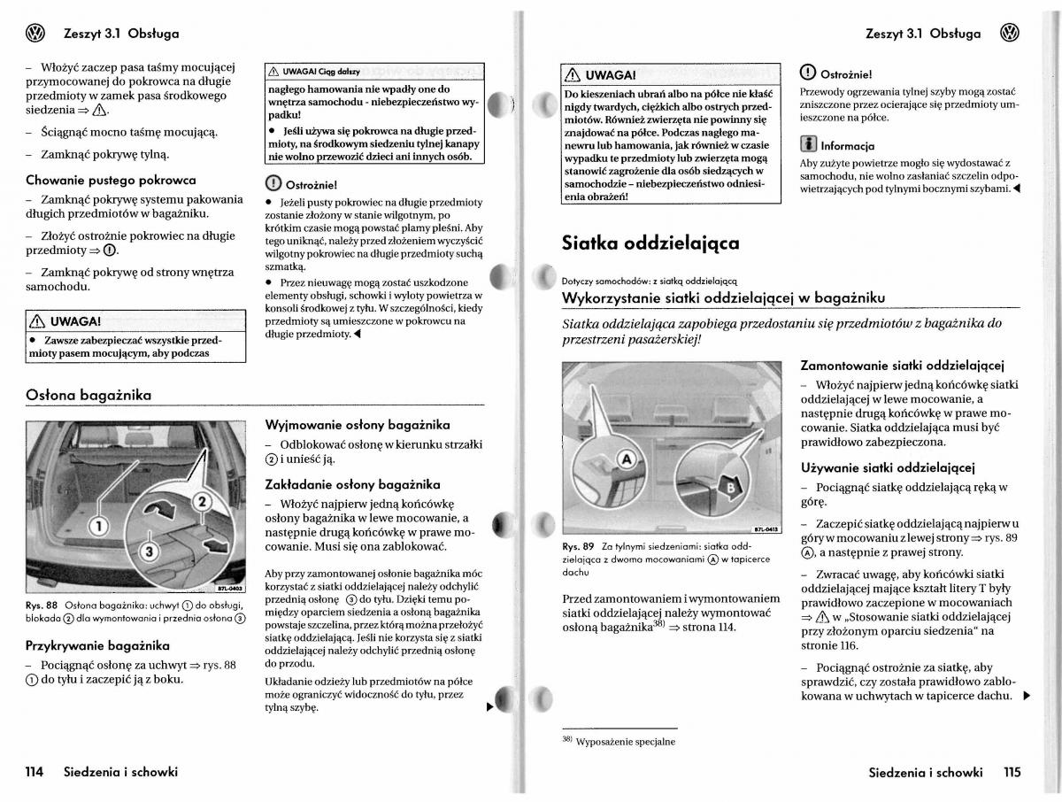 VW Touareg I 1 instrukcja / page 87