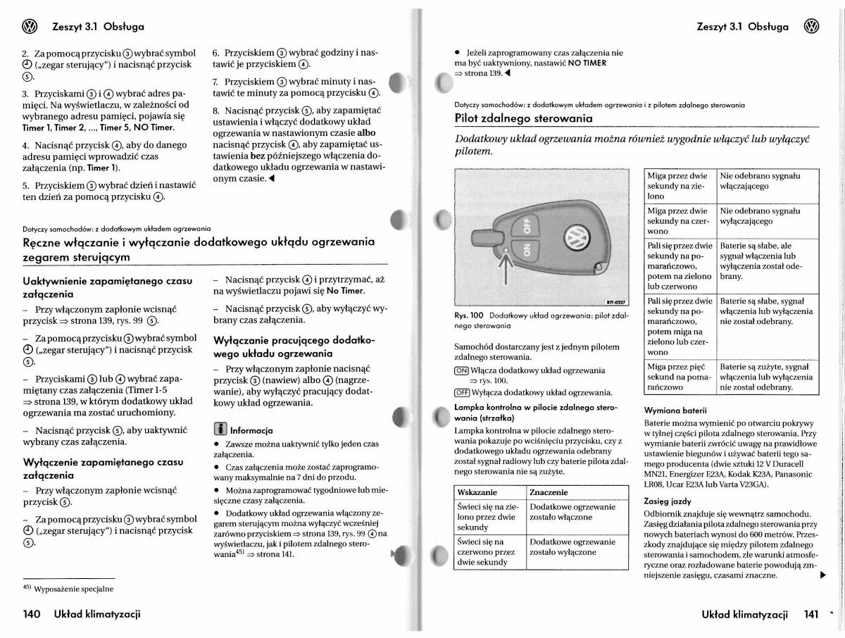 VW Touareg I 1 instrukcja / page 100