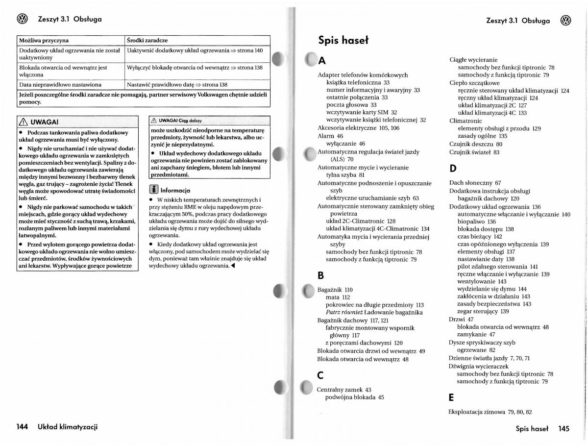 VW Touareg I 1 instrukcja / page 102