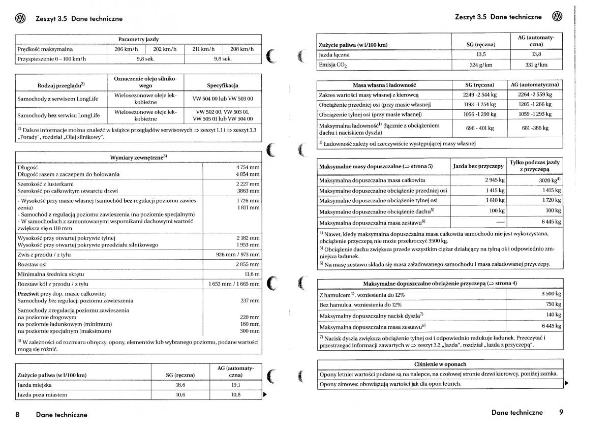 VW Touareg I 1 instrukcja / page 210