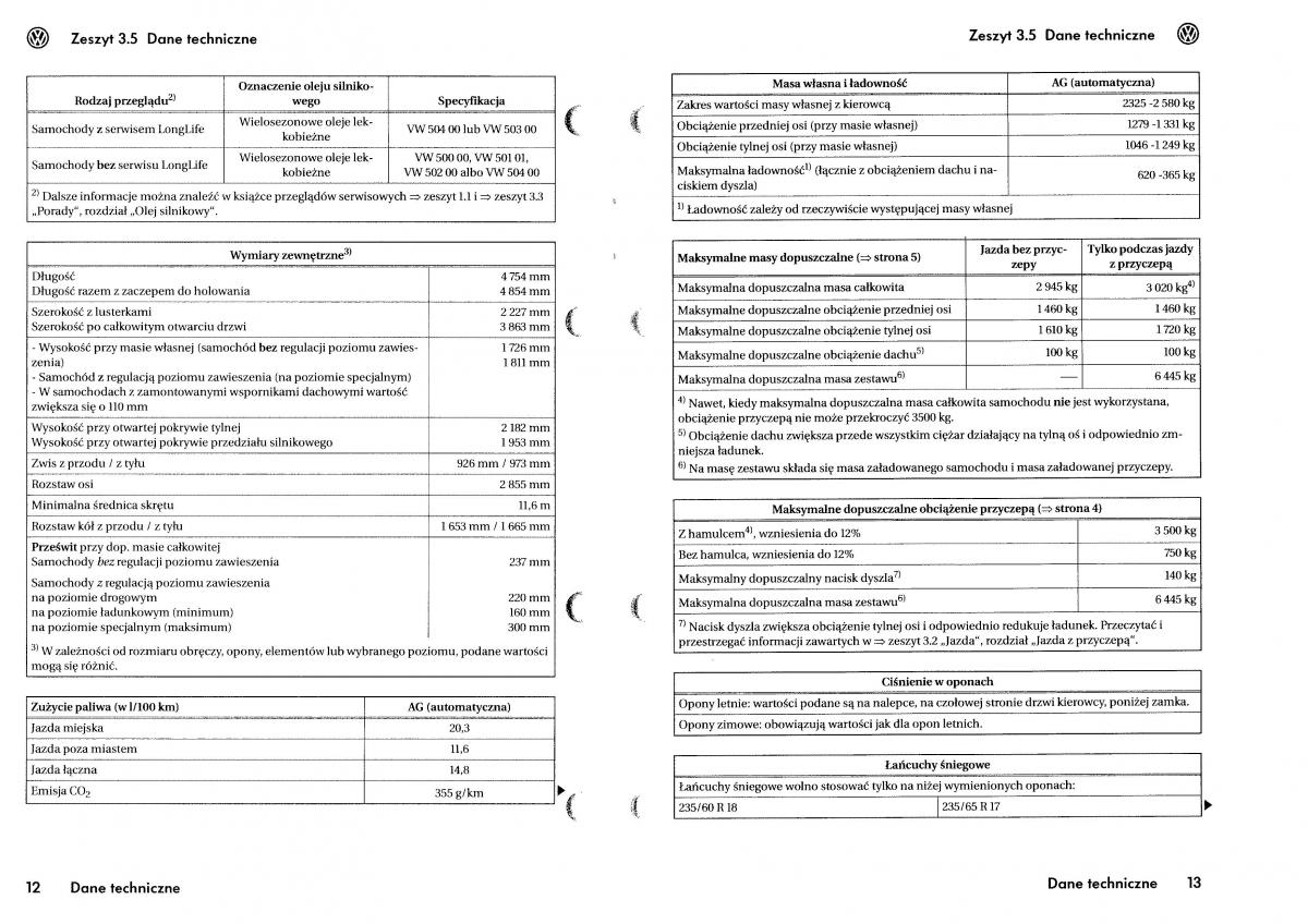 VW Touareg I 1 instrukcja / page 212