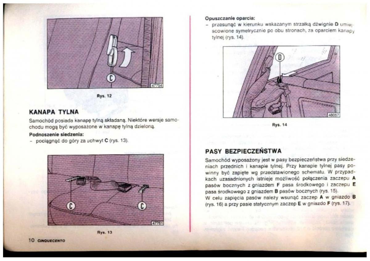 Fiat Cinquecento instrukcja obslugi / page 11