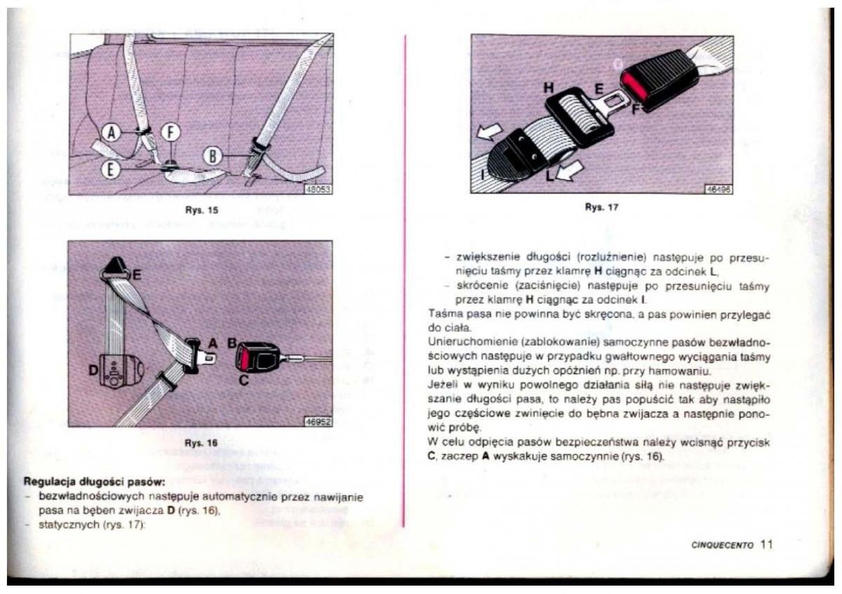 Fiat Cinquecento instrukcja obslugi / page 12