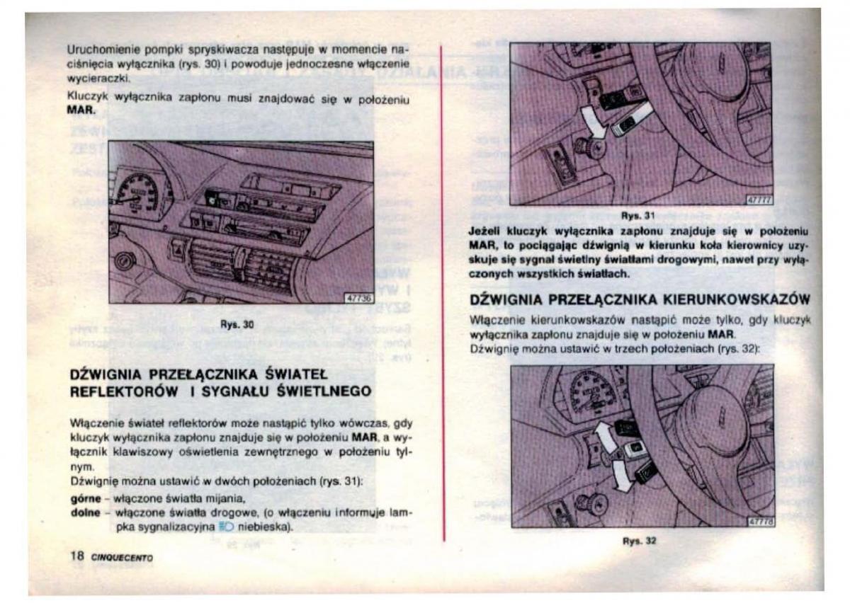 Fiat Cinquecento instrukcja obslugi / page 20