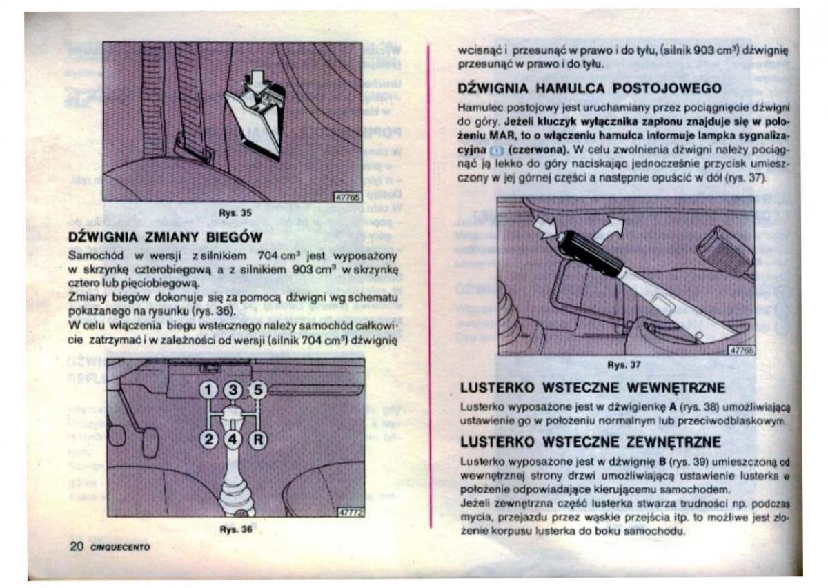 Fiat Cinquecento instrukcja obslugi / page 22