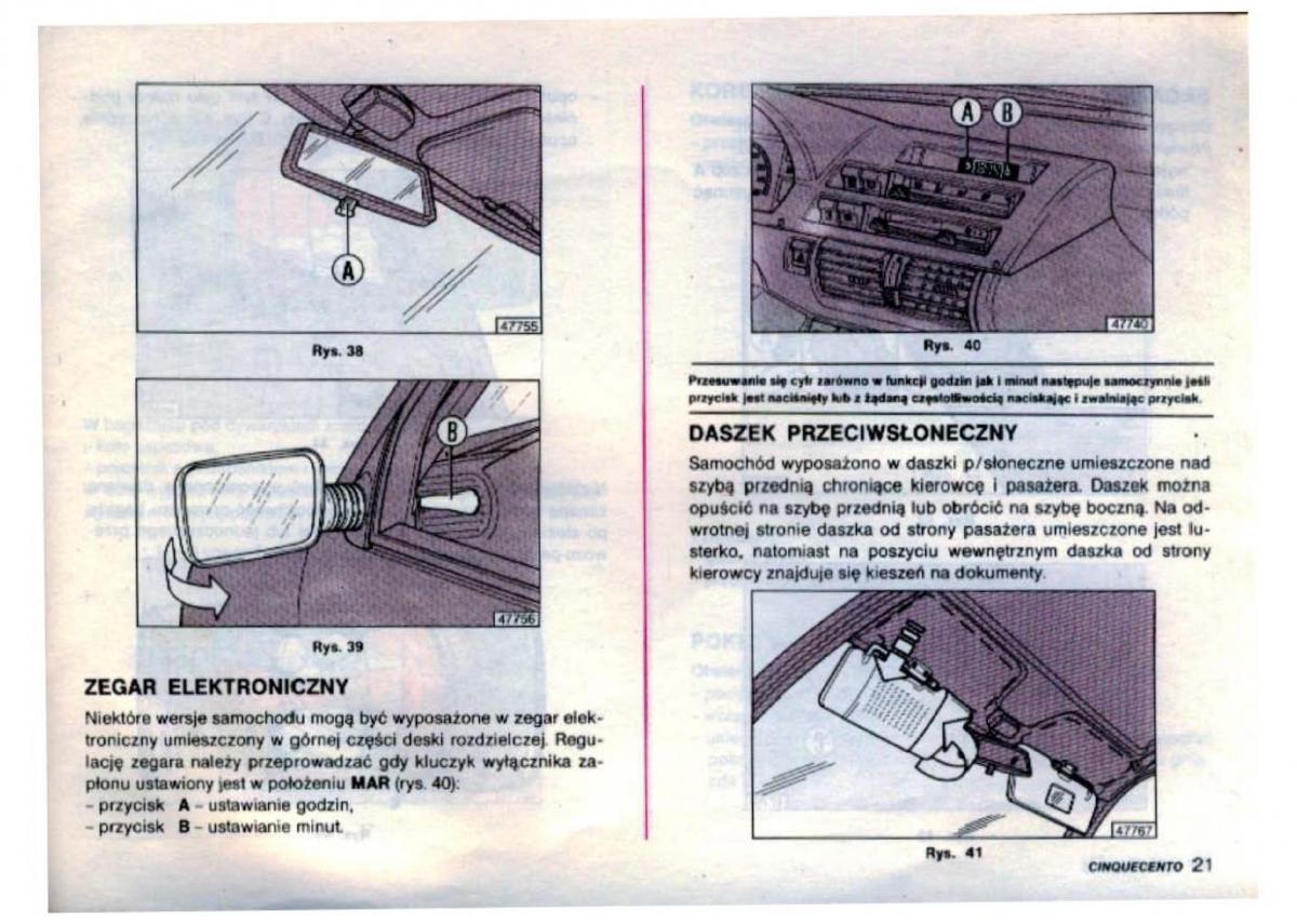 Fiat Cinquecento instrukcja obslugi / page 23