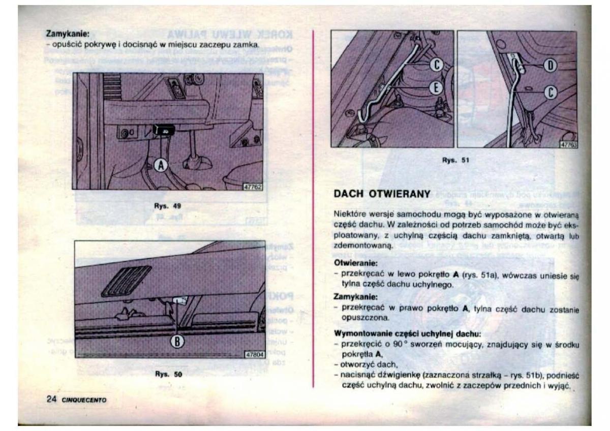 Fiat Cinquecento instrukcja obslugi / page 26