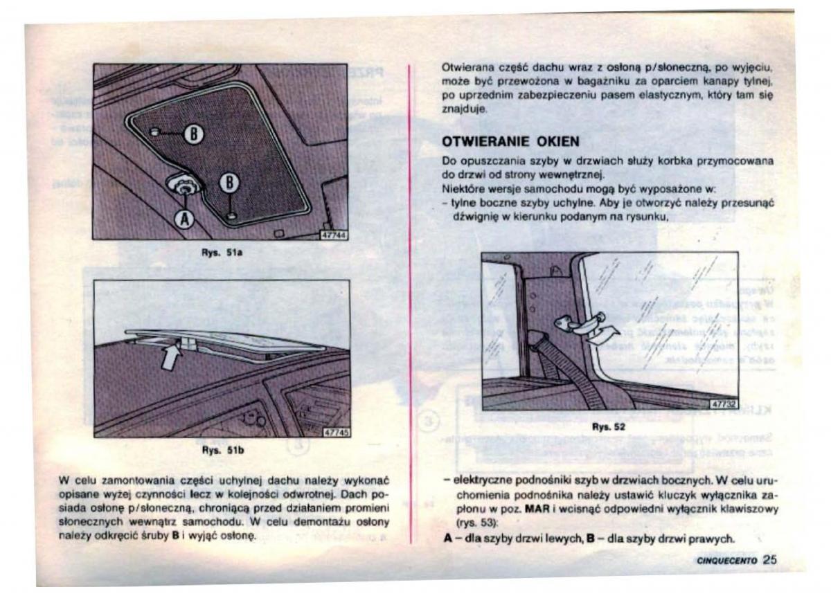 Fiat Cinquecento instrukcja obslugi / page 27