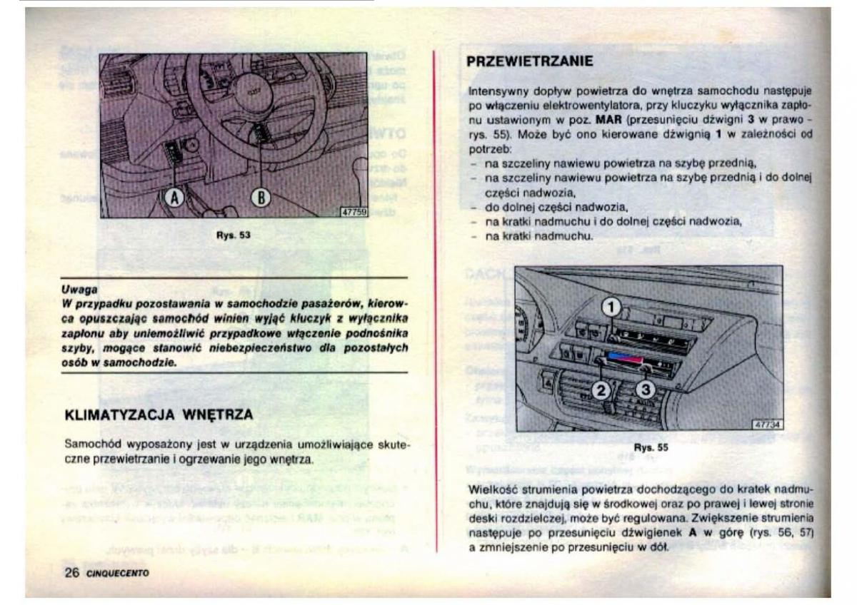 Fiat Cinquecento instrukcja obslugi / page 28