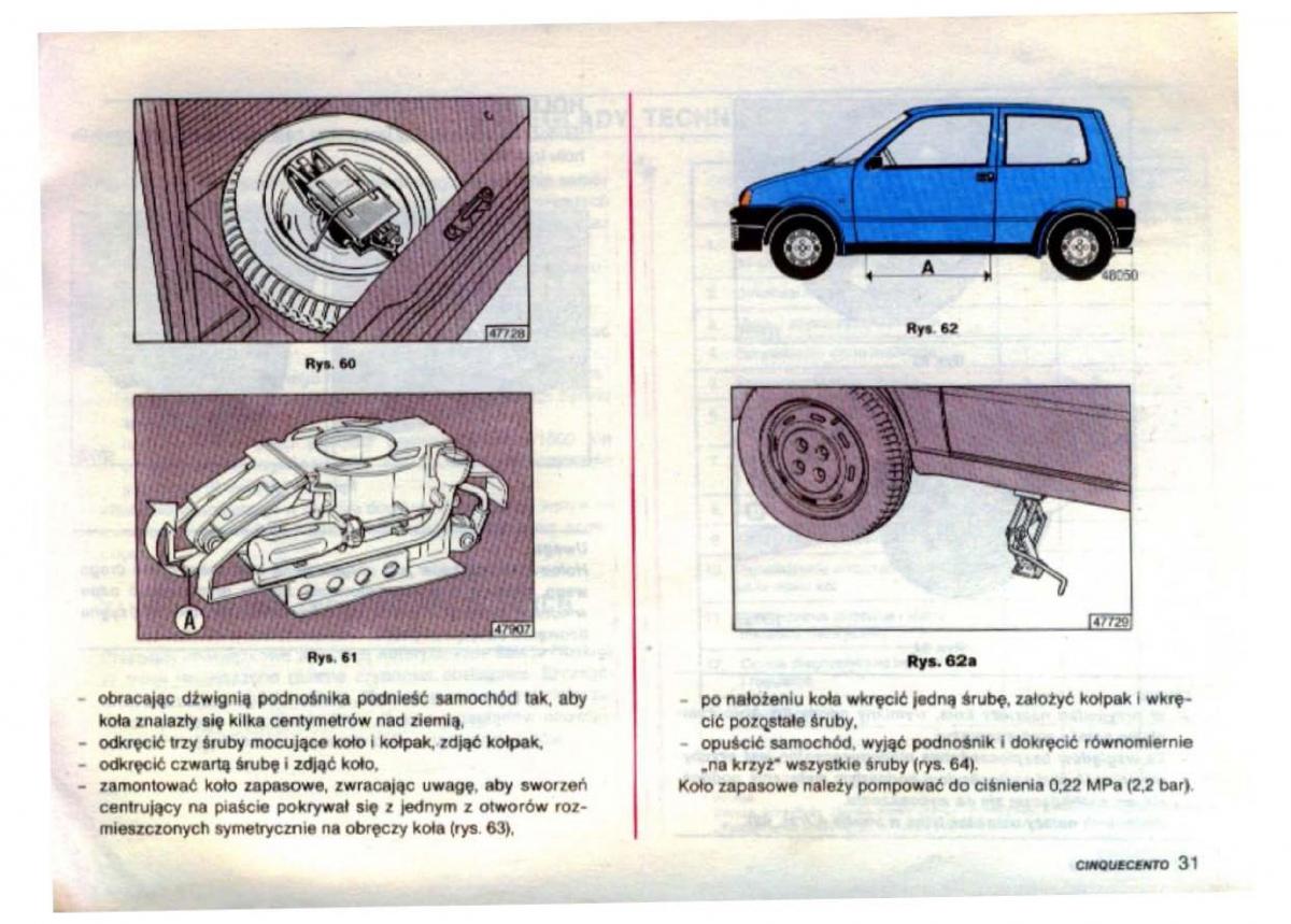 Fiat Cinquecento instrukcja obslugi / page 33