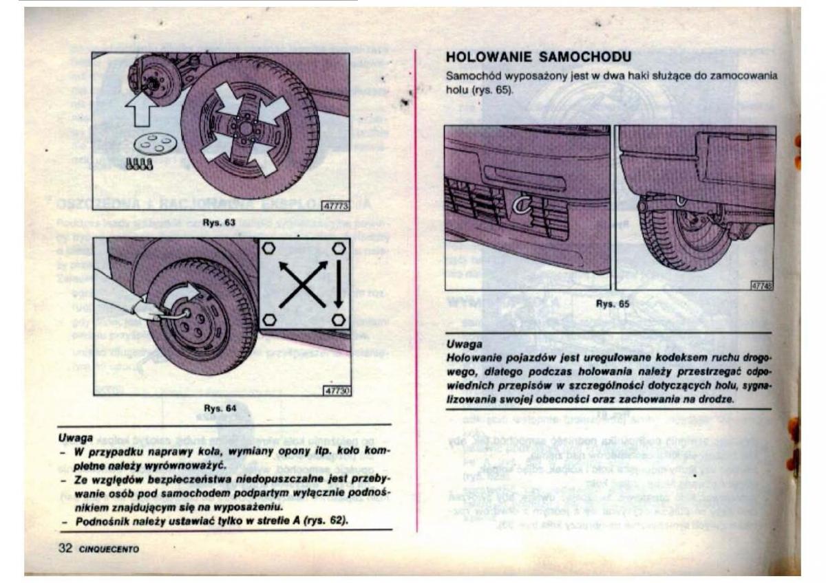 Fiat Cinquecento instrukcja obslugi / page 34