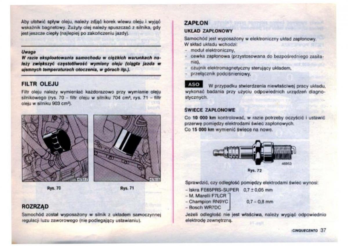 Fiat Cinquecento instrukcja obslugi / page 39