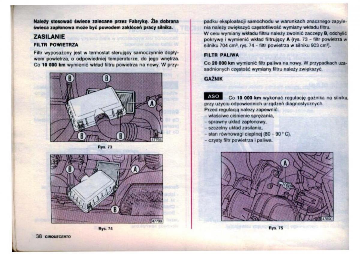 Fiat Cinquecento instrukcja obslugi / page 40