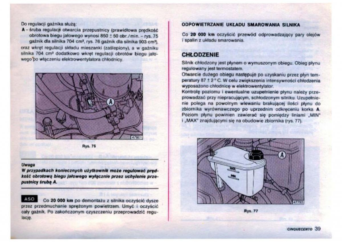 Fiat Cinquecento instrukcja obslugi / page 41