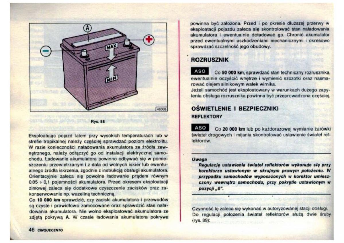 Fiat Cinquecento instrukcja obslugi / page 48