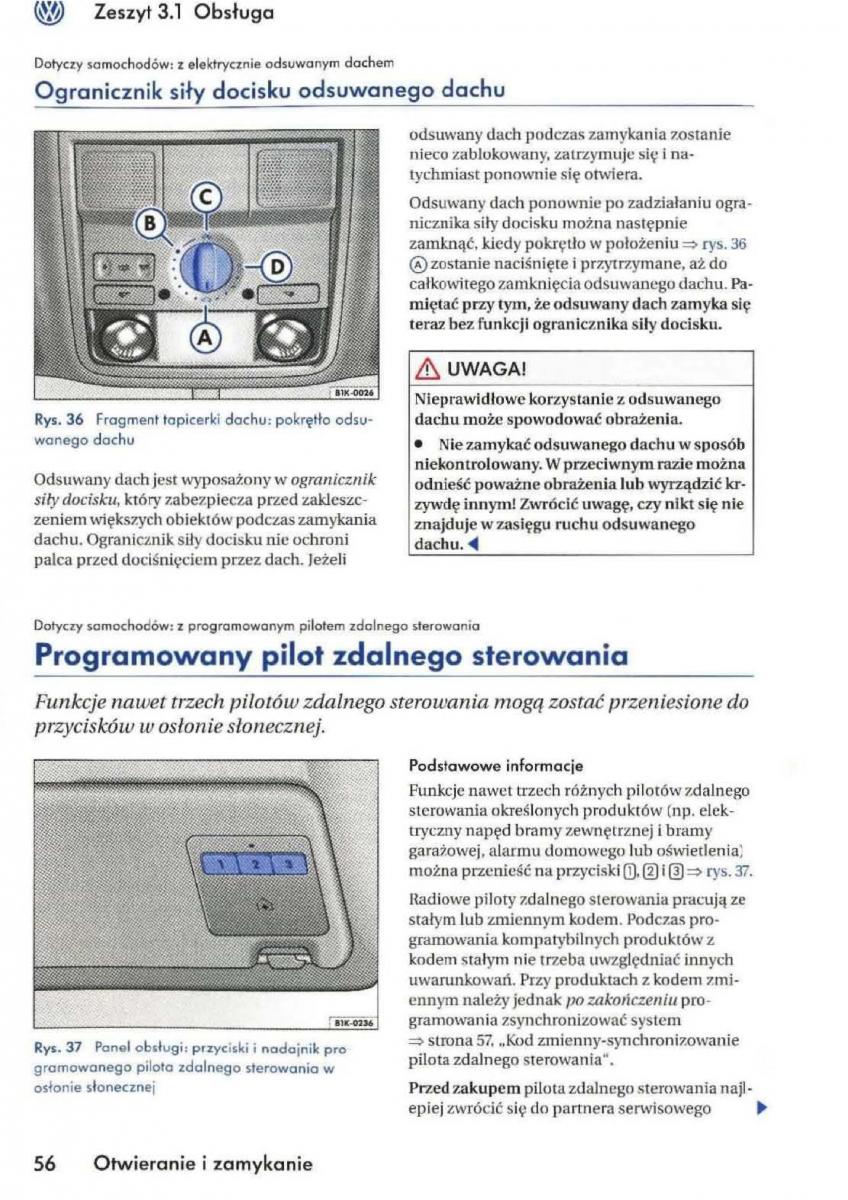 VW Golf V 5 Rabbit instrukcja obslugi / page 58