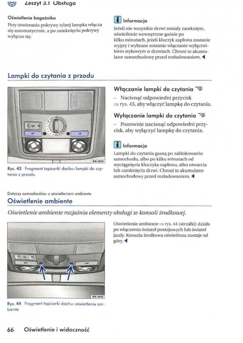 VW Golf V 5 Rabbit instrukcja obslugi / page 68