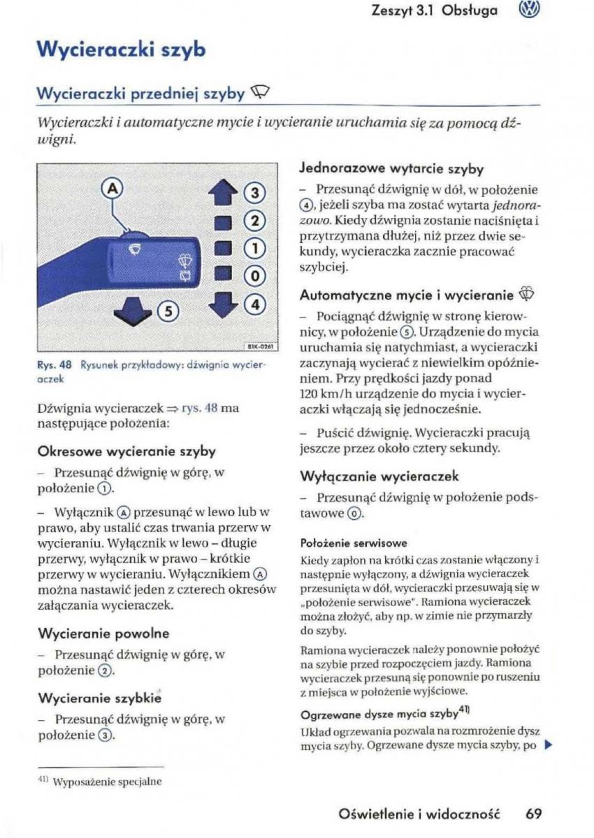 VW Golf V 5 Rabbit instrukcja obslugi / page 71