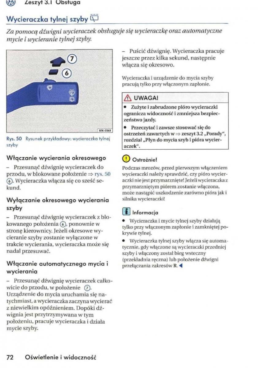 VW Golf V 5 Rabbit instrukcja obslugi / page 74