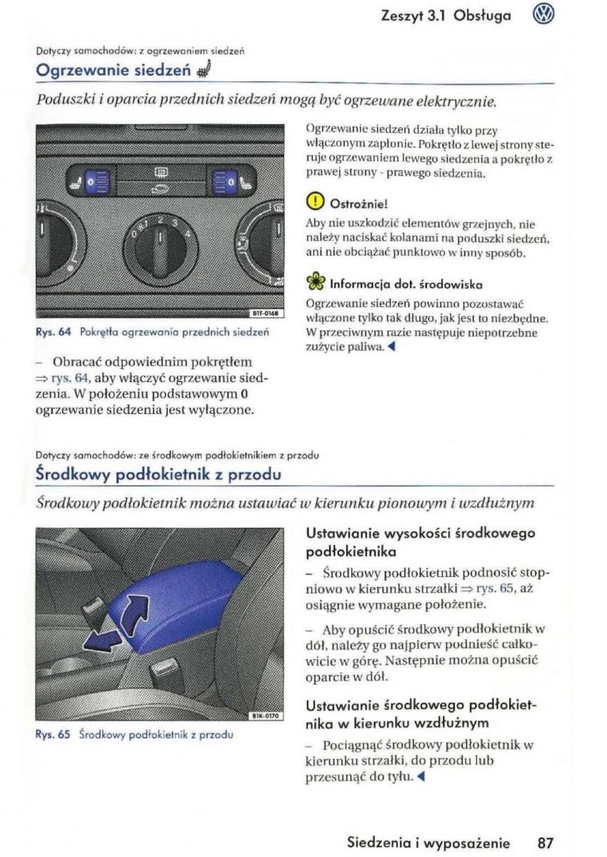 VW Golf V 5 Rabbit instrukcja obslugi / page 89