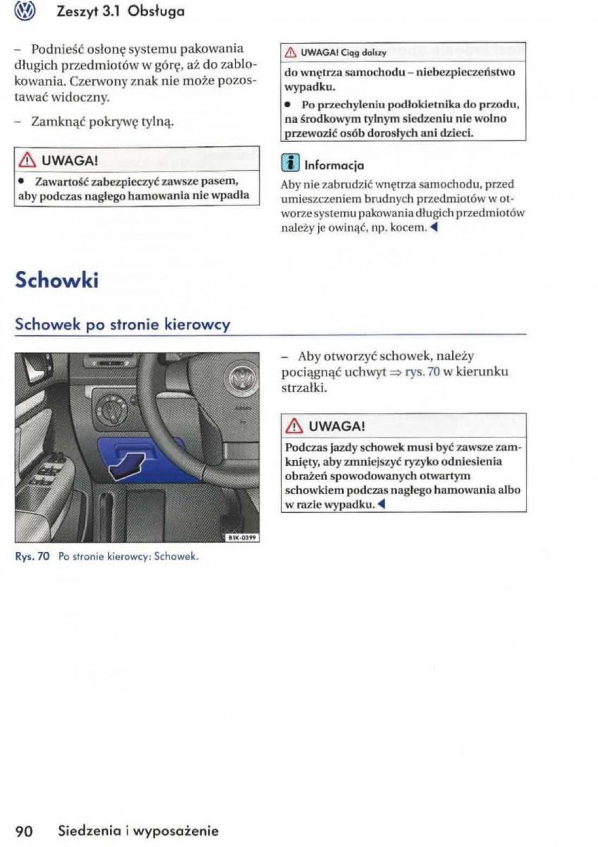 VW Golf V 5 Rabbit instrukcja obslugi / page 92