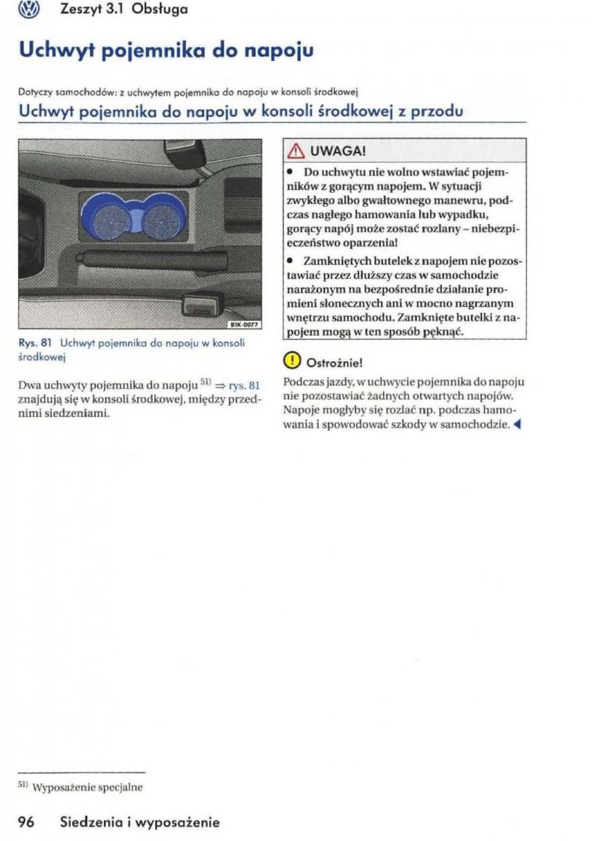 VW Golf V 5 Rabbit instrukcja obslugi / page 98