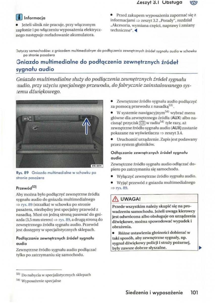 VW Golf V 5 Rabbit instrukcja obslugi / page 103