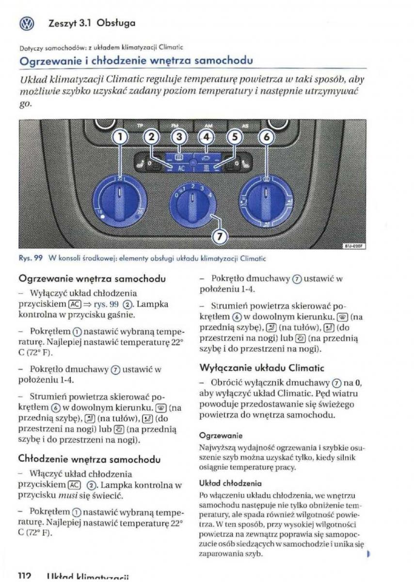 VW Golf V 5 Rabbit instrukcja obslugi / page 114