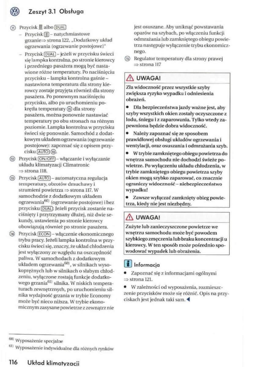 VW Golf V 5 Rabbit instrukcja obslugi / page 118