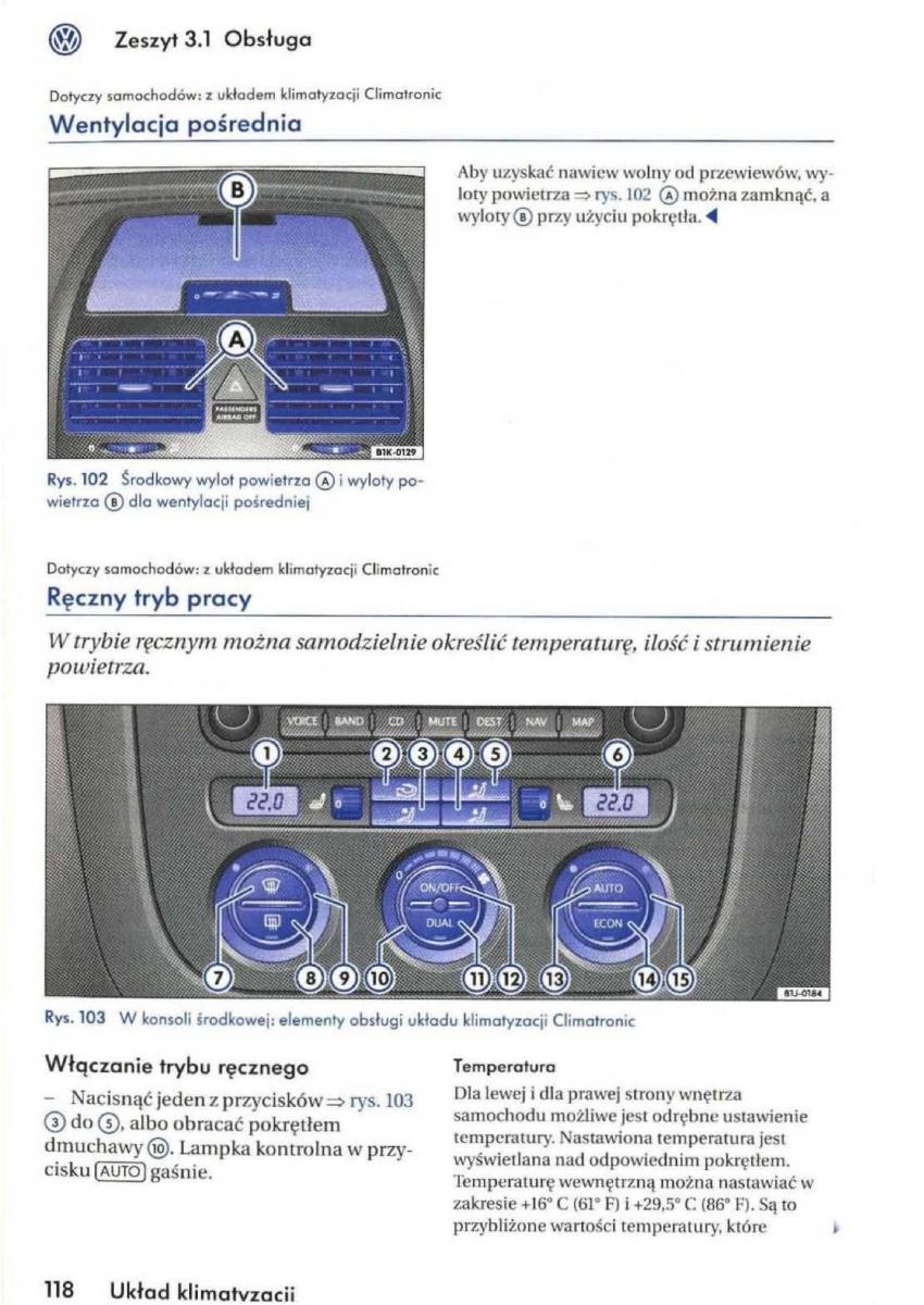 VW Golf V 5 Rabbit instrukcja obslugi / page 120