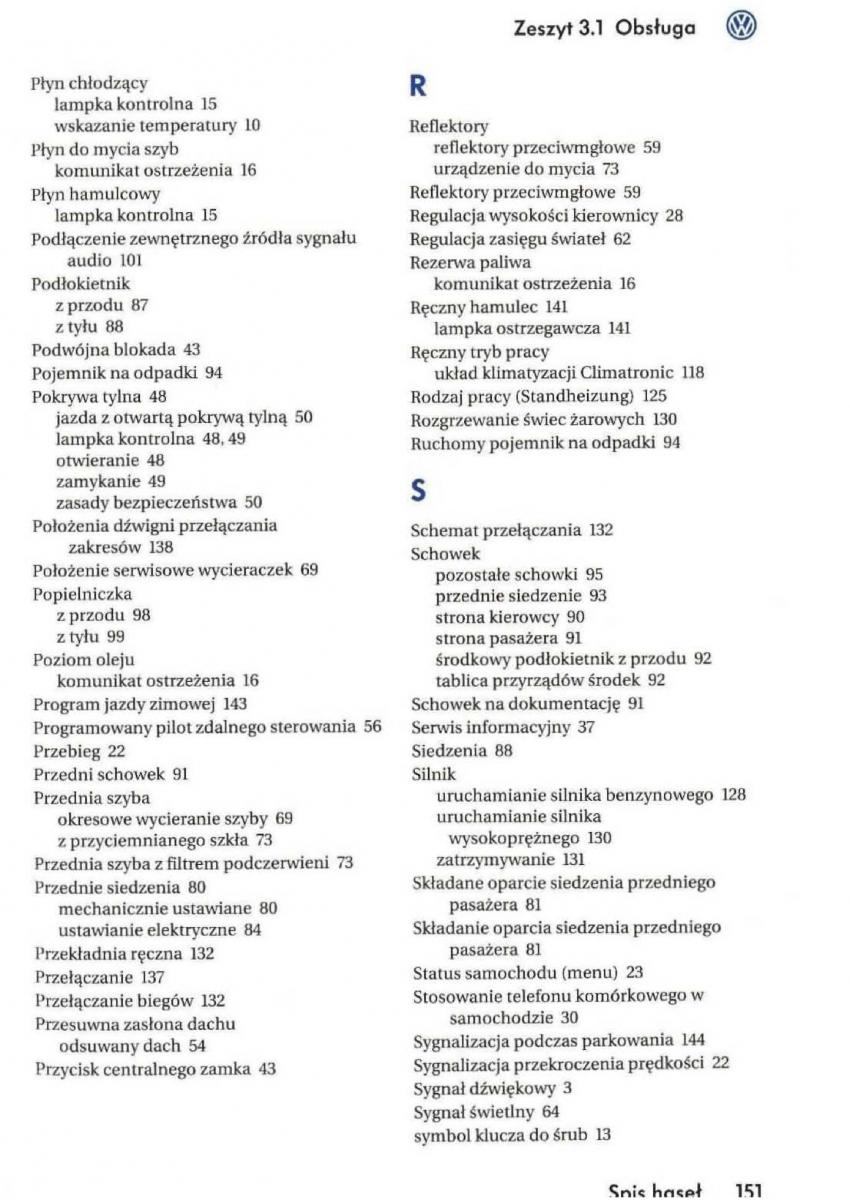 VW Golf V 5 Rabbit instrukcja obslugi / page 153