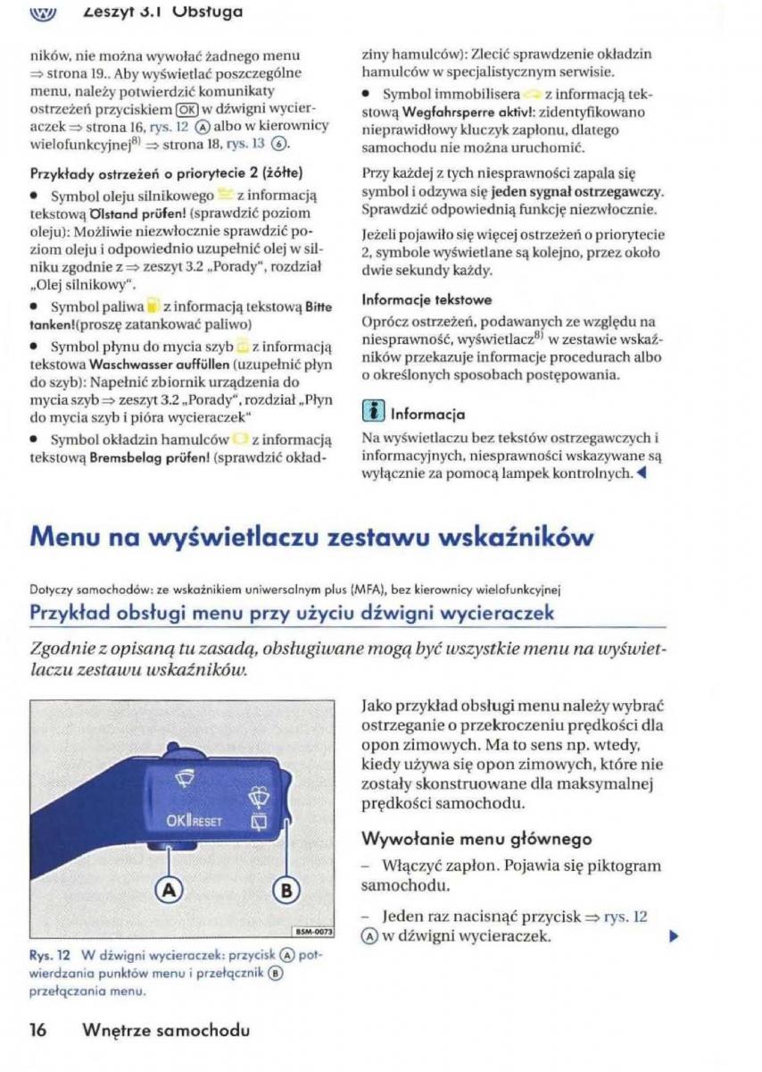 VW Golf V 5 Rabbit instrukcja obslugi / page 18