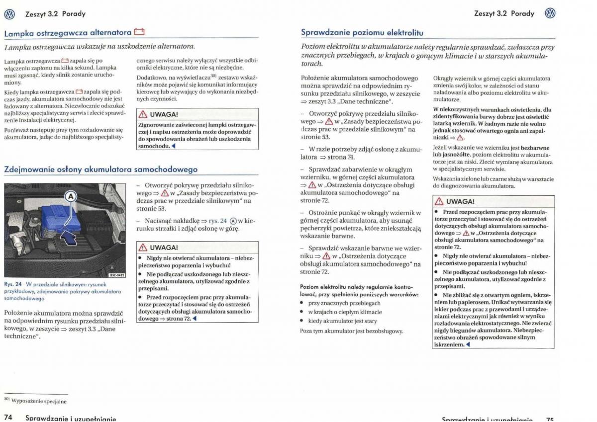 VW Golf V 5 Rabbit instrukcja obslugi / page 194