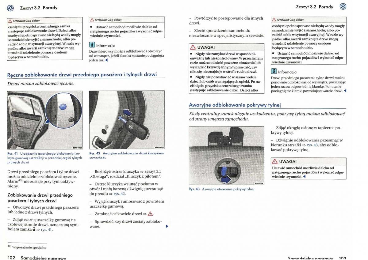 VW Golf V 5 Rabbit instrukcja obslugi / page 208