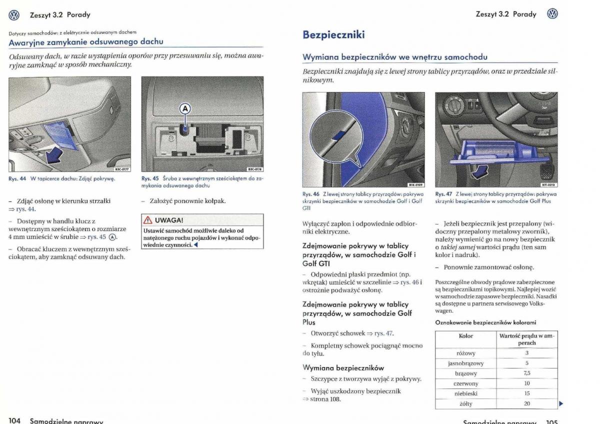 VW Golf V 5 Rabbit instrukcja obslugi / page 209