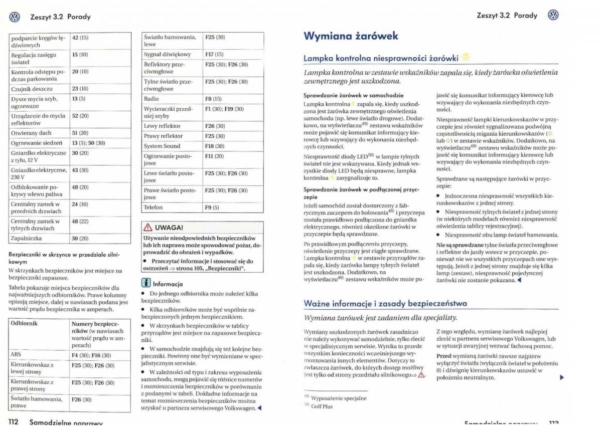 VW Golf V 5 Rabbit instrukcja obslugi / page 213