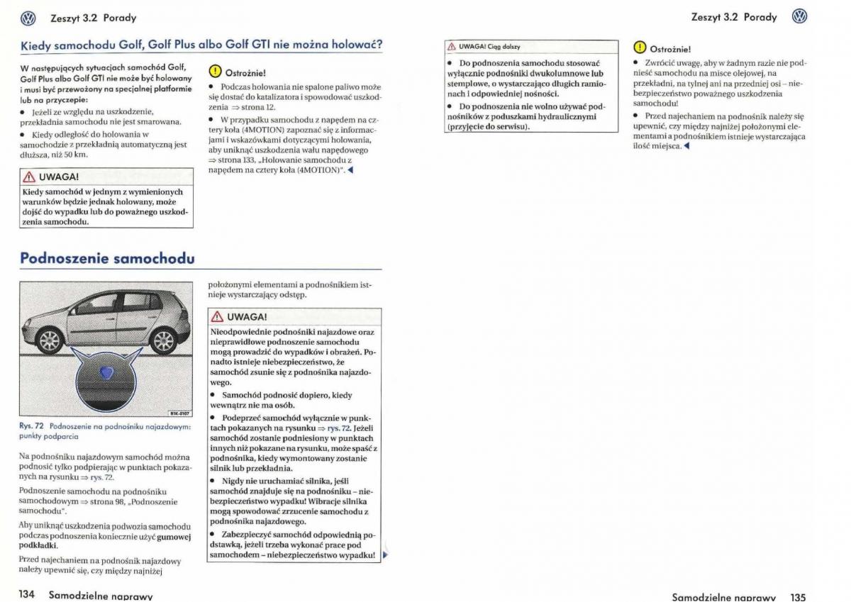 VW Golf V 5 Rabbit instrukcja obslugi / page 223