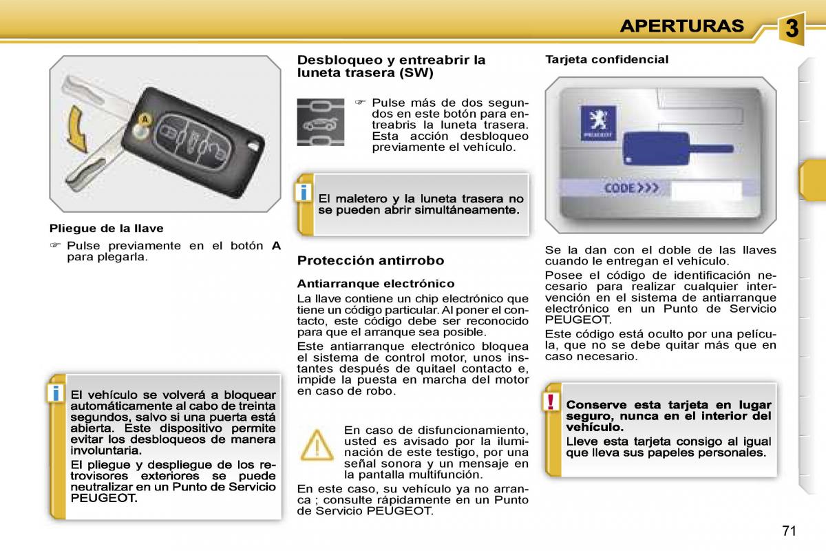 Peugeot 207 manual del propietario / page 69