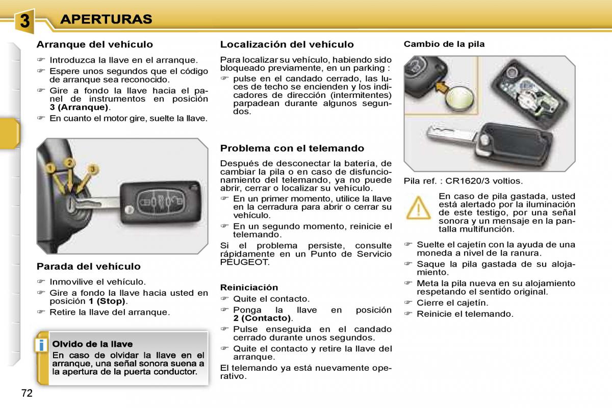 Peugeot 207 manual del propietario / page 70