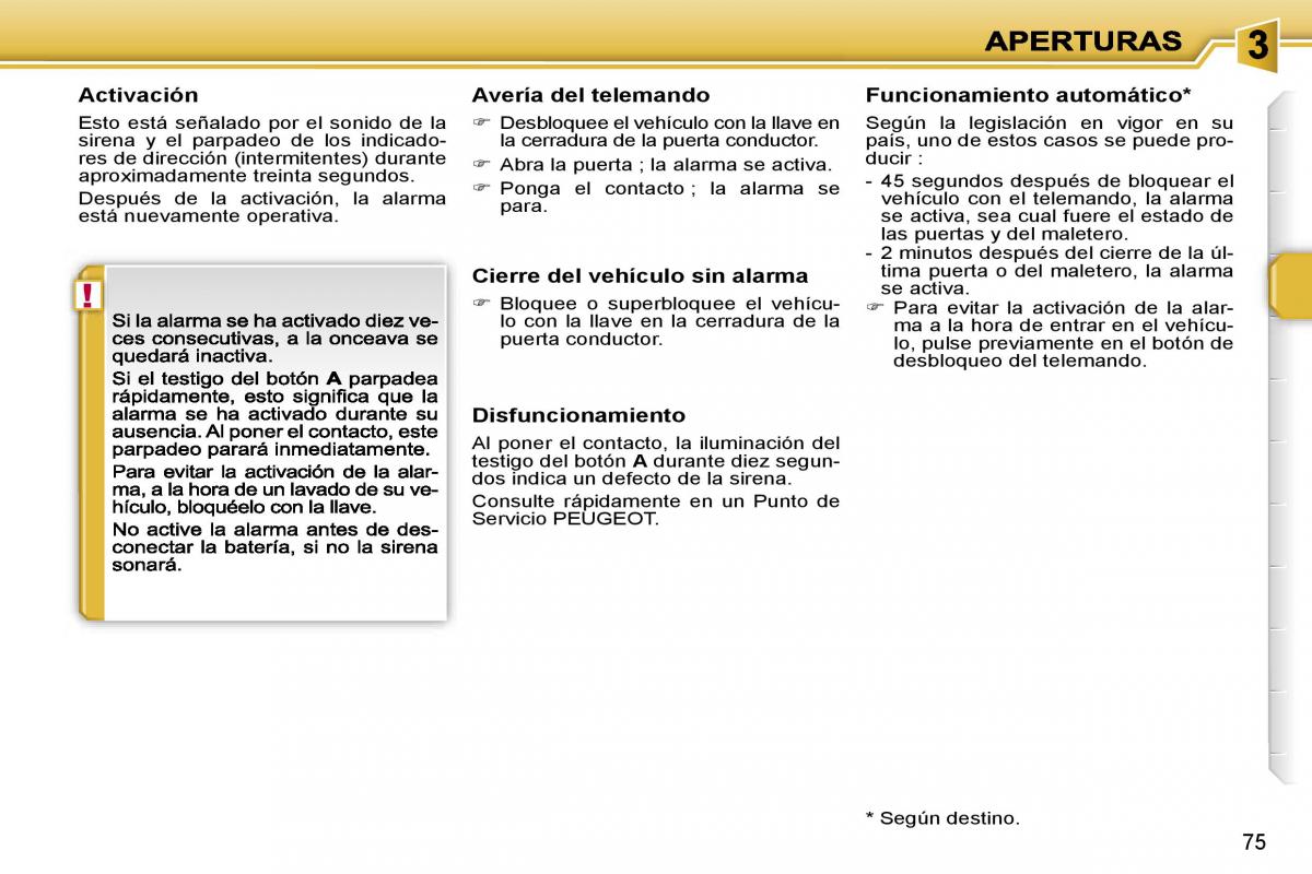 Peugeot 207 manual del propietario / page 78