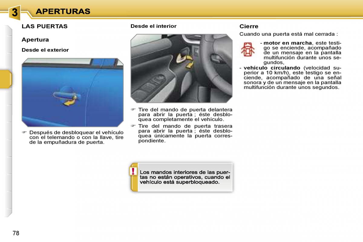 Peugeot 207 manual del propietario / page 82