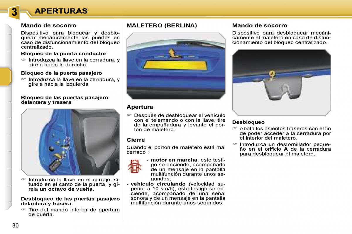 Peugeot 207 manual del propietario / page 84