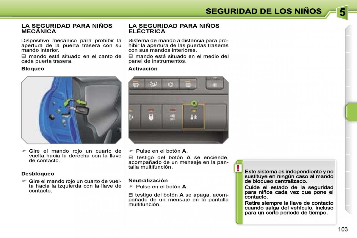 Peugeot 207 manual del propietario / page 109