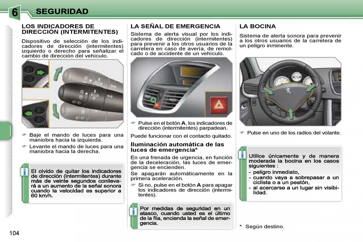 Peugeot 207 manual del propietario / page 110