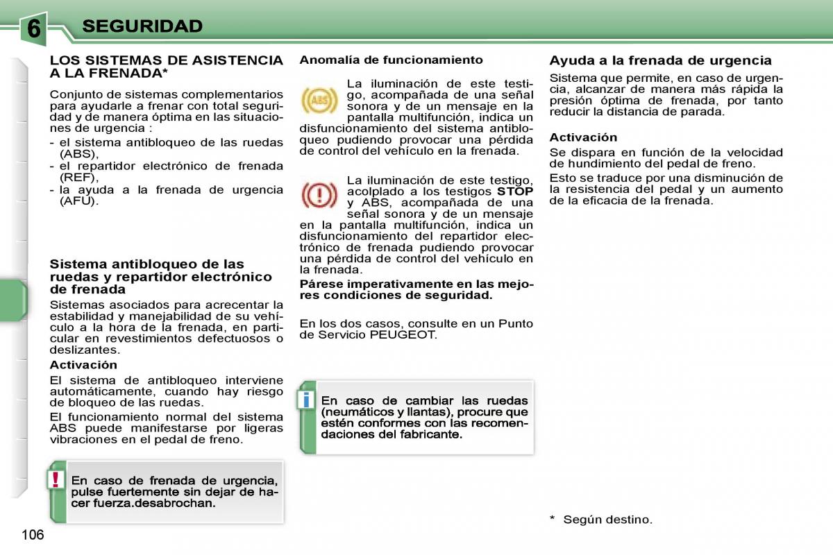 Peugeot 207 manual del propietario / page 112