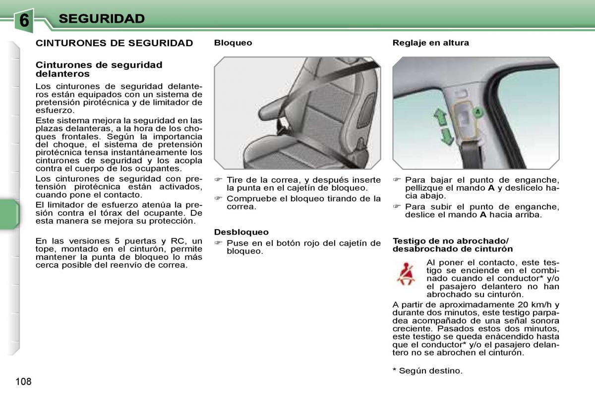 Peugeot 207 manual del propietario / page 114