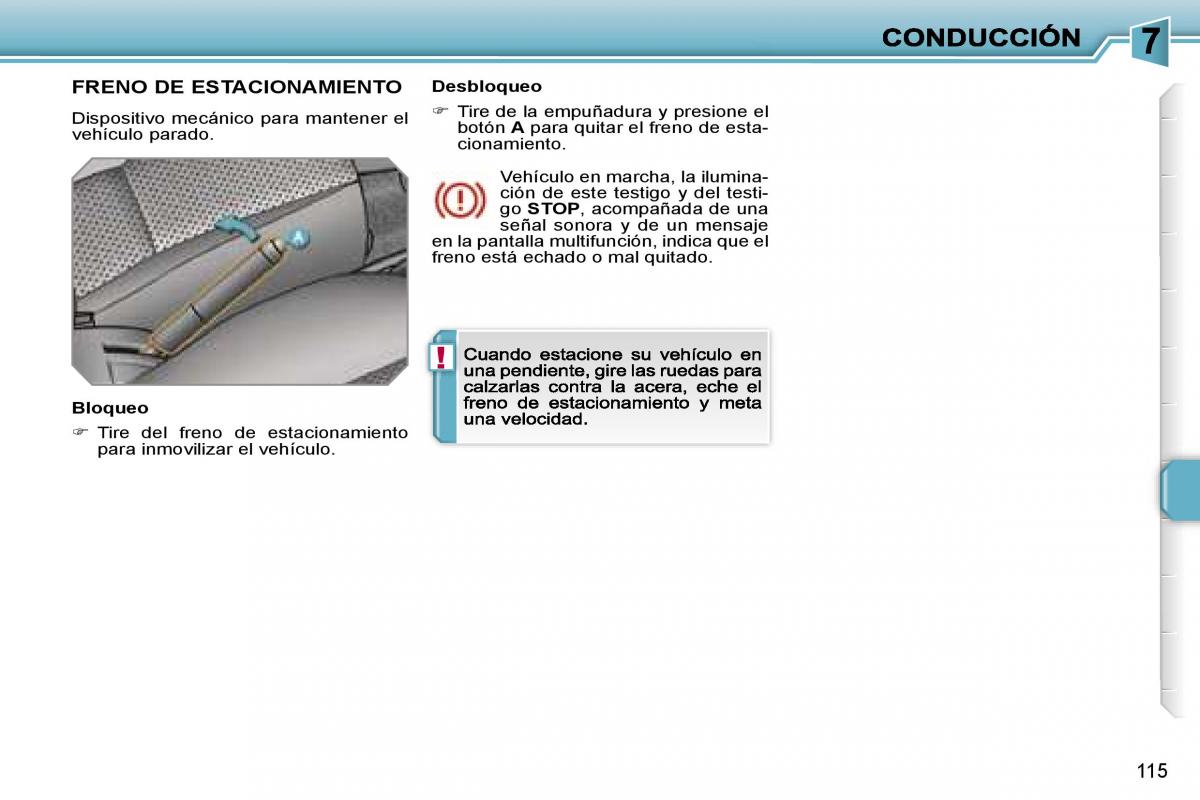 Peugeot 207 manual del propietario / page 121