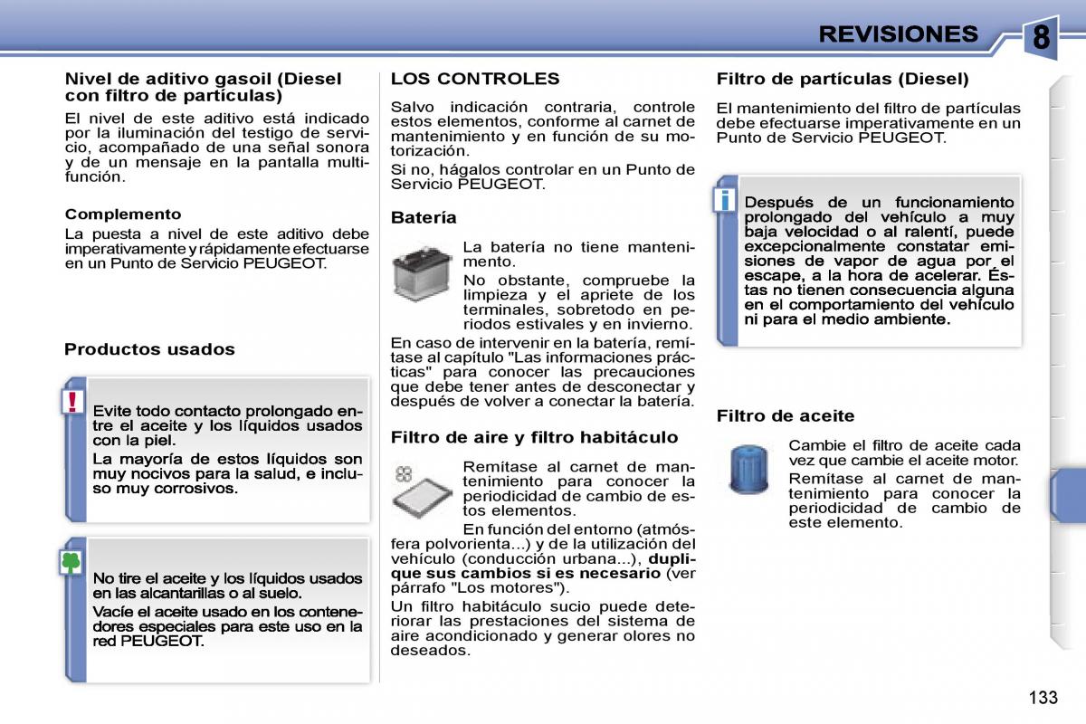 Peugeot 207 manual del propietario / page 138