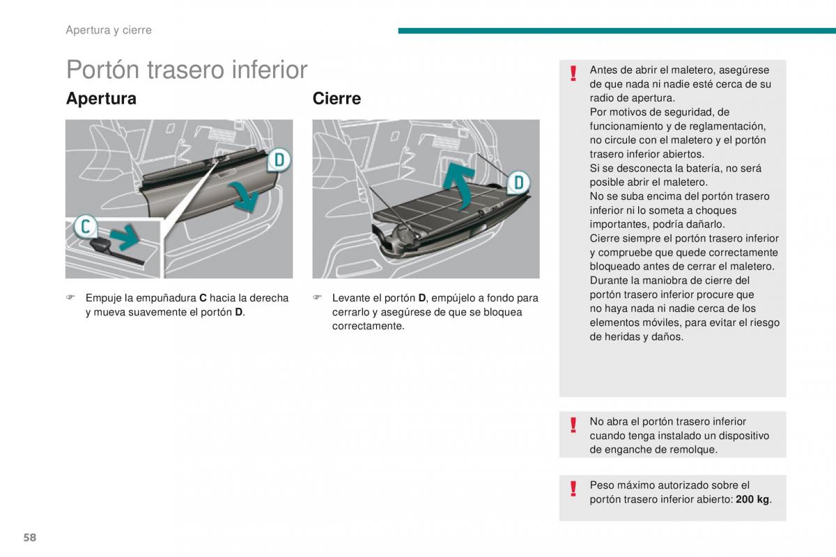 Peugeot 3008 manual del propietario / page 60