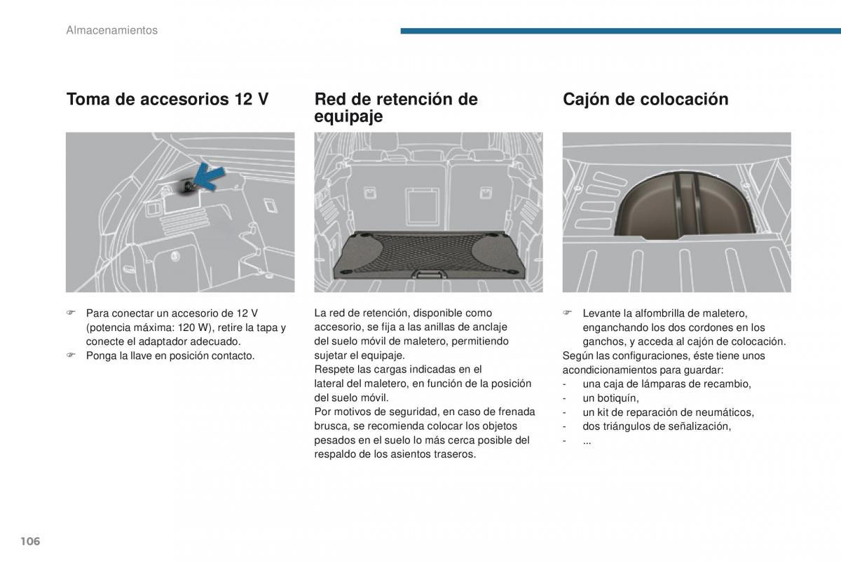 Peugeot 3008 manual del propietario / page 108